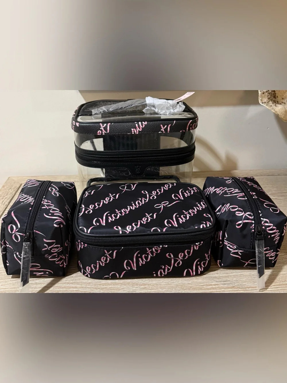 VS 4- Piece Makeup Bag Set With Top Handle